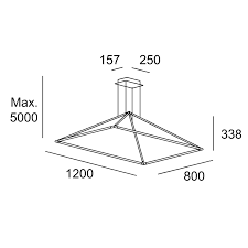 00-6000-05-M1 Pendant Tubs 1200mm LED 48W LED warm-white 3000K ON-OFF Black 2196lm