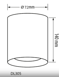 DL306 ROUND DOWNLIGHT SURFACE  1XGU10 IP54 BLACK