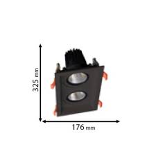 DOUBLE LED SPOT LIGHT 2X15W 230V 3000K BLACK
