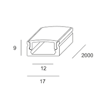 2M Linear Surface Mounted Aluminum Profile