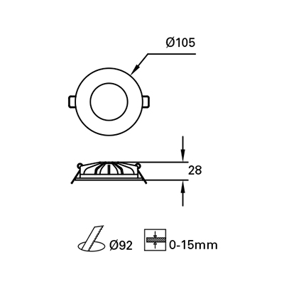 DOWNLIGHT IP44 HIDE LED 9W 4000K BLANCO 546LM