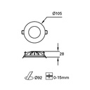 DOWNLIGHT IP44 HIDE LED 9W 4000K BLANCO 546LM