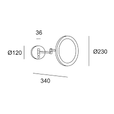 Bathroom Mirror IP44 Reflex Round LED 6W 3000K 139lm. Mirror Magnification x5