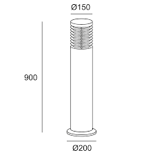 Bollard IP65 Nott E27 900mm E27 23W Metallic black