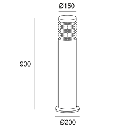 Bollard IP65 Nott E27 900mm E27 23W Metallic black