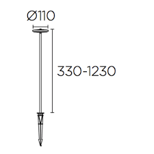 Bollard IP54 Invisible Adjustable LED 10.7 LED warm-white 3000K ON-OFF Black 469lm