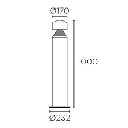 Bollard IP66 Cilin 1000mm LED 23W LED warm-white 3000K ON-OFF Urban grey 774lm