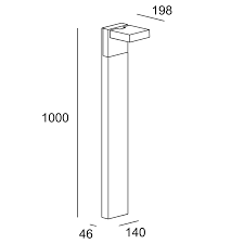 Bollard IP66 Modis Opal 1000mm LED 11.6W SW 2700-3200-4000K ON-OFF Urban grey 744lm