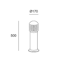 Bollard IP44 Balizas Grid 900mm E27 100W Urban grey