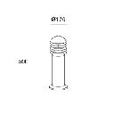 Bollard IP44 Balizas Grid 900mm E27 100W Urban grey