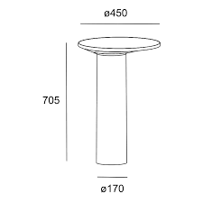 Bollard IP66 Moal 705mm LED 16.3 LED warm-white 3000K ON-OFF Cement 729lm