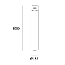 Bollard IP66 Newton LED Pro 1000mm LED 22.8W LED warm-white 3000K DALI Urban grey 2450lm