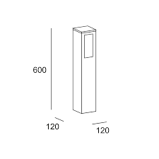 Bollard IP66 Way 600mm GU10 50W Urban grey