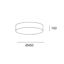 Ceiling fixture Bol ø450mm LED 19W 3000K Sand 1064lm