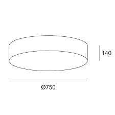 Ceiling fixture Bol ø700mm LED 29W 3000K Sand 1646lm