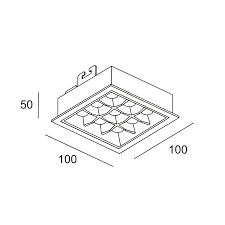 Downlight Bento Standard Square Trim 18.3W LED warm-white 3000K CRI 90 33.8º Black IP23 1378lm