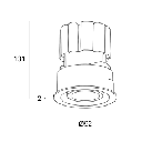 Downlight Biwa 17.5W LED warm-white 3000K CRI 90 15.6º ON-OFF White IP20 648lm