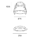 Downlight Lite ø75mm 6.7W LED neutral-white 4000K CRI 80 32.2º ON-OFF White IP54 587lm