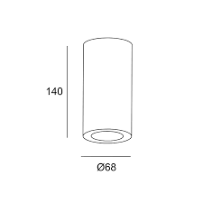 Ceiling fixture Pipe Single GU10 50W White