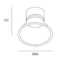 Downlight Play High Visual Confort  3000K CRI 90 33.6º Black IP54 1164lm Round Fixed 12W LED warm
