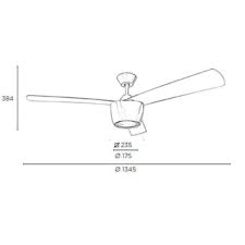 Fan IP20 Ceos LED 12.8W 3000K Bright white Transparent