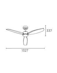 Fan IP20 Embat LED 19.8W 3000K Satin nickel Brown 627lm