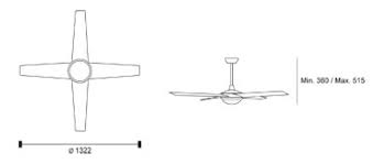Fan IP20 Hawai Satin nickel Wenge