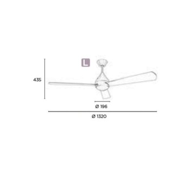 Fan IP20 Tupai ø1320mm Satin nickel Wenge