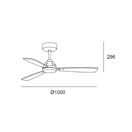 Fan Xaloc ø1000mm Metallic black Mahogany