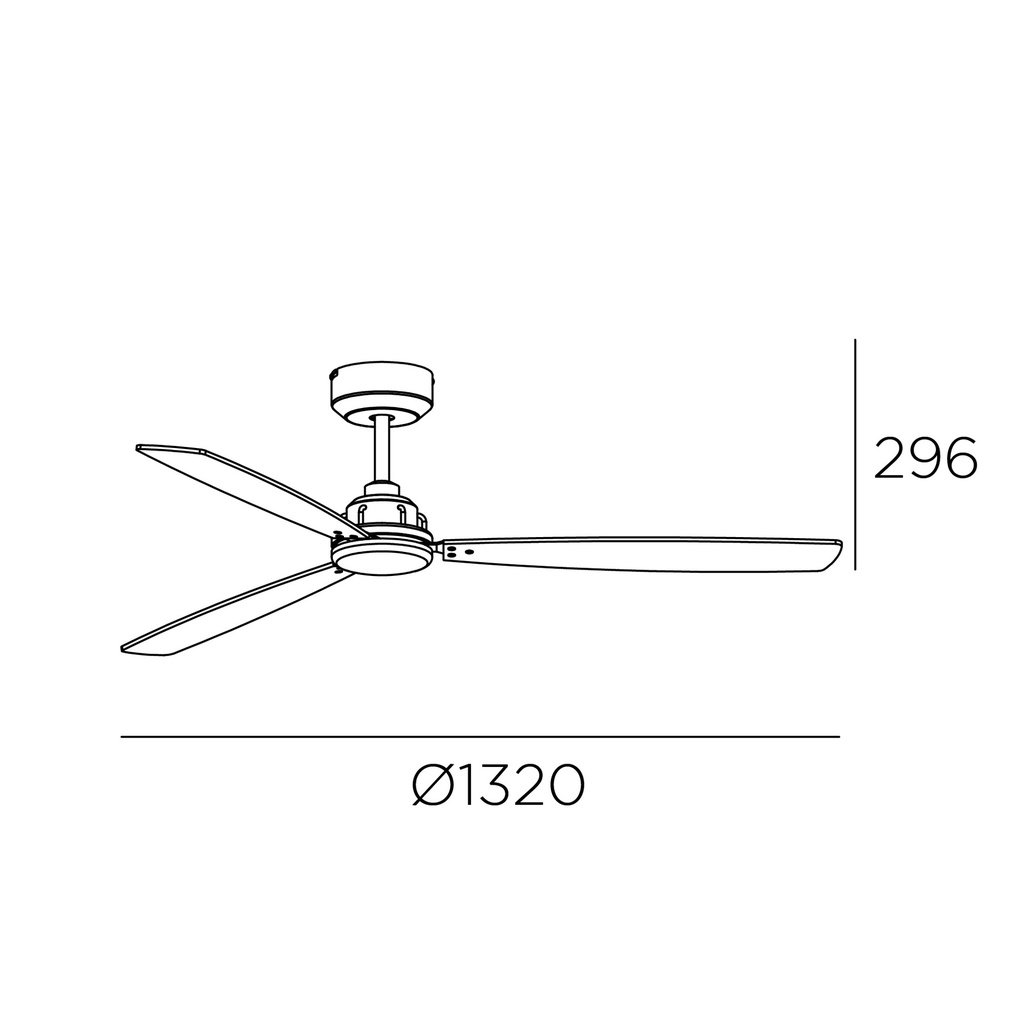 Fan Xaloc ø1320mm Metallic black Light wood