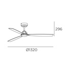 Fan Xaloc ø1320mm Metallic black Light wood