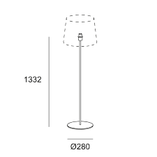 Floor lamp  Metrica Round E27 100W Black