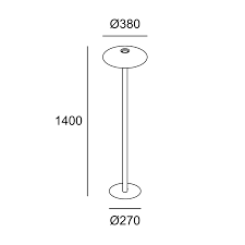 Floor lamp H LED 14.9;NAW LED warm-white 2700K ON-OFF Matte gold 553lm