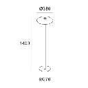 Floor lamp H LED 14.9;NAW LED warm-white 2700K ON-OFF Matte gold 553lm
