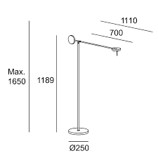 Floor lamp Invisible LED 9W 3000K Black 511lm