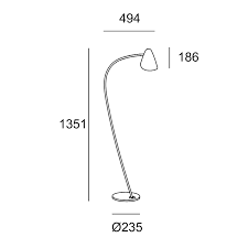 Floor lamp Organic E27 23W Metallic black