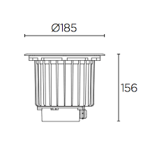 16W, 2700K, 1630Lm,  IP65-IP67 Gea Cob LED  Aluminium ø185mm Stainless steel  AISI316 Aluminium AISI 316 stainless  steel IK10