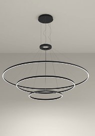 [CS4H-00W9AZDU05] Pendant Circular Downward 3 Rings (ø2000 ø1200 ø600) LED 190 LED warm-white 3000K DALI/PUSH Black 15058lm