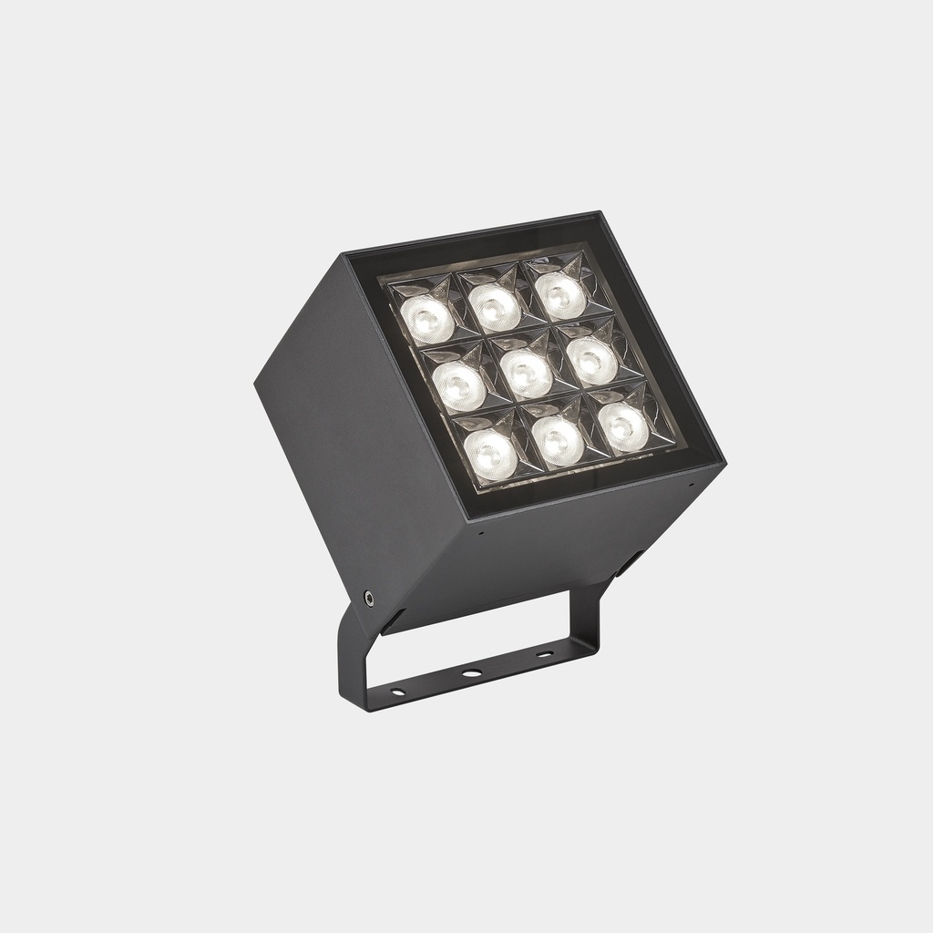 Spotlight IP66 Cube 9 LEDS LED 33 LED warm-white 3000K ON-OFF Urban grey 2777lm, Beam angle 44º.