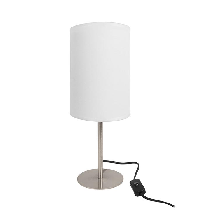 [DE-0383-SAT] TABLE LAMP IP20 ROMI E27 SATIN NICKEL
