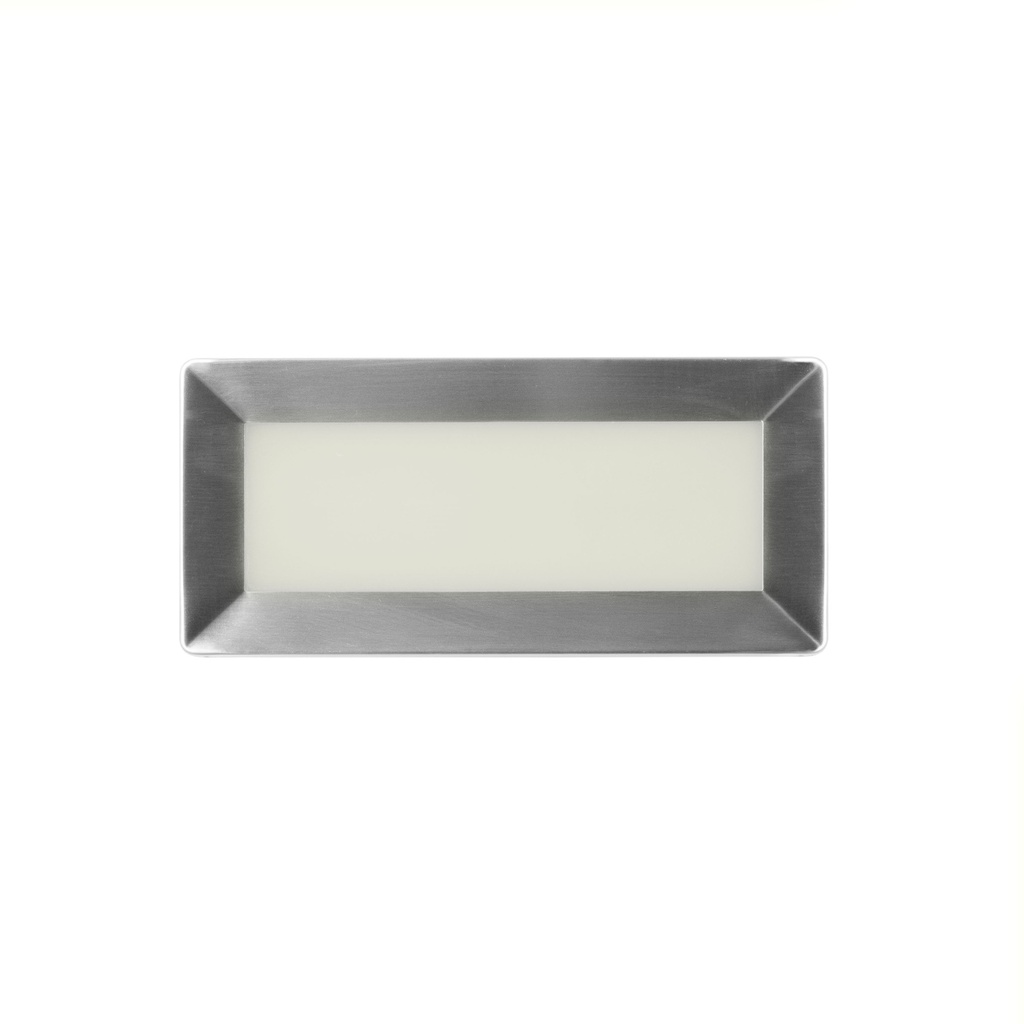 [PX-0540-ALU] Wall fixture IP65 RECT LED 3.3 LED warm-white 3000K Stainless steel 345lm