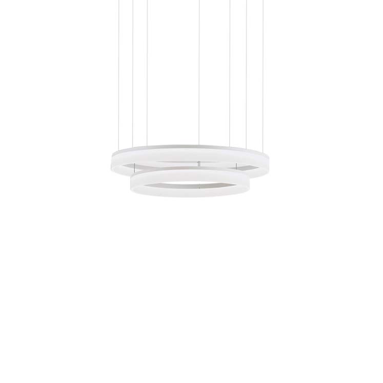 [00-3647-BW-M3]  Pendant Circ Ø600 + Ø800 LED 58W LED warm-white 3000K ON-OFF White 3799lm