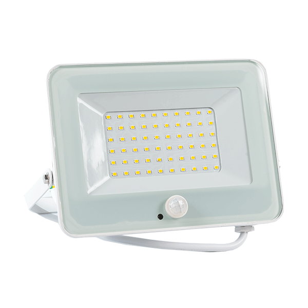 [98VEGA50SWW/WH] VEGA50 SLIM 50W LED FLOODLIGHT WITH SEN 3000K WH