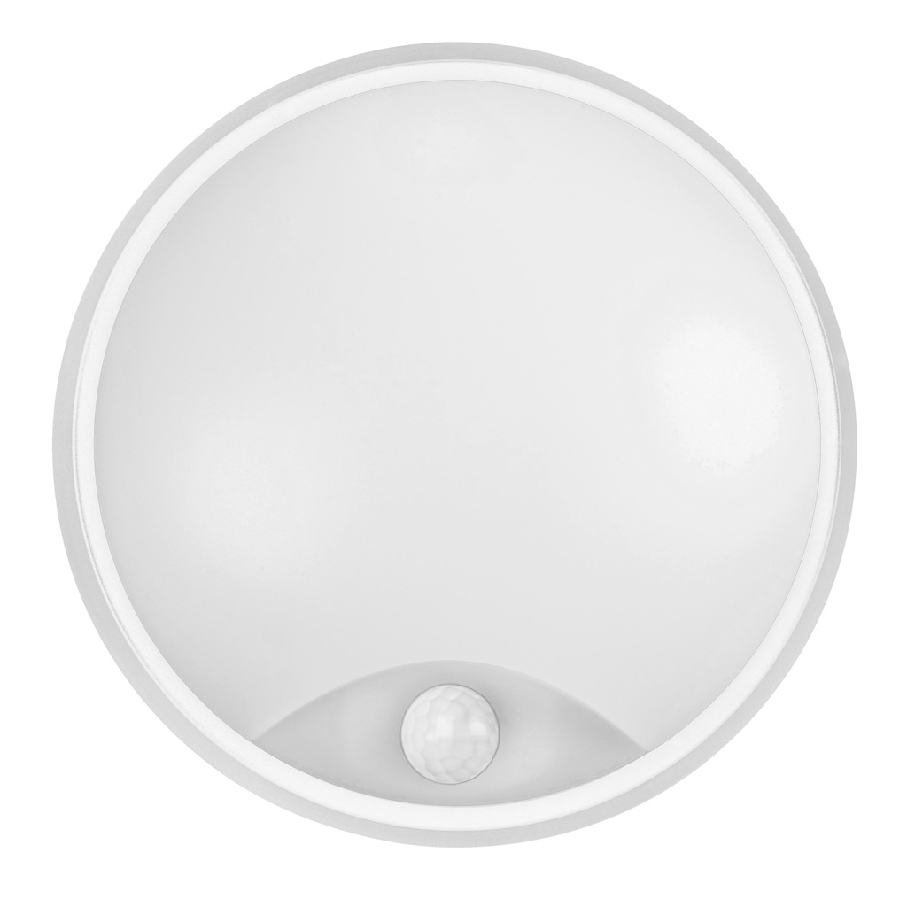 [PX-0702-BLA] Wall fixture IP65 Moo Round Sensor LED 18W SW 2700-3200-4000K ON-OFF White 2500lm