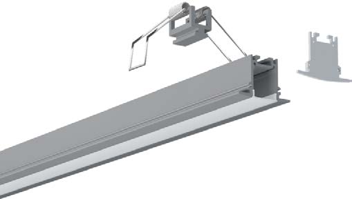 [LE-3522] 35MM/M LED strip profiles recessed into mounting surfaces to achieve a flush look, integrated into surroundings.