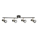  Ceiling fixture Eufo 4 Bodies GU10 8W Black Gold
