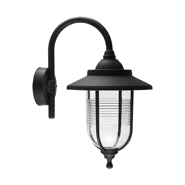 [96519WD/BL] JEREMY LANTERN DOWN 1XE27 BLACK IP44