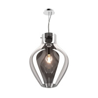 PENDANT BRESSO P19066A-D28 1XE27 CHROME/SMOKY GLASS, Dia 280 mm