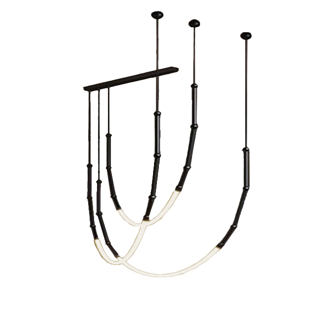 MILTON LED PENDANT 40W 3000K, BLACK, 3120LM,dia 800mm.