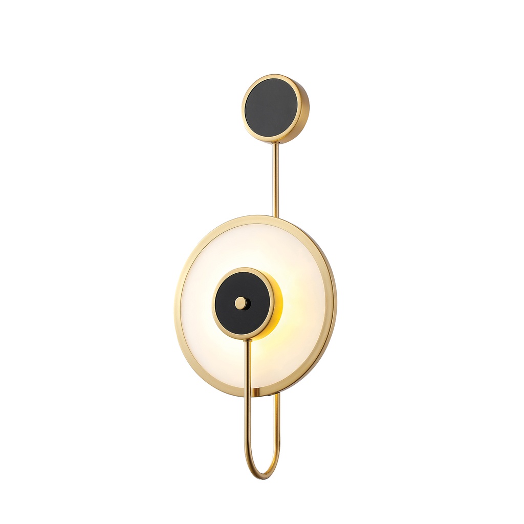 [955NUBIA530BL] NUBIA LED WALL LAMP 5W 3000K, BLACK+GOLD, 390LM